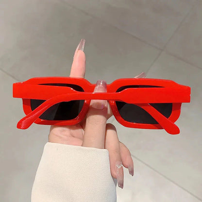 New Men Vintage Rectangle Frame Sunglasses Fashion Retro Sun Glasses Luxury Brand Design Glasses UV400 Eyewear Women Goggles