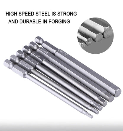 8pcs 100mm Hex Head Allen Wrench Drill Bits Set SAE Metric Allen Electric Hexagonal Bit Screwdriver Socket Bit Power Tool Parts
