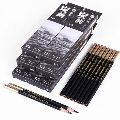 Specialized Sketch Charcoal pencils,Hard,Neutral,Soft Refills,Drawing Pencils,Art Student,Master Fine Arts Supplies 12pcs Box