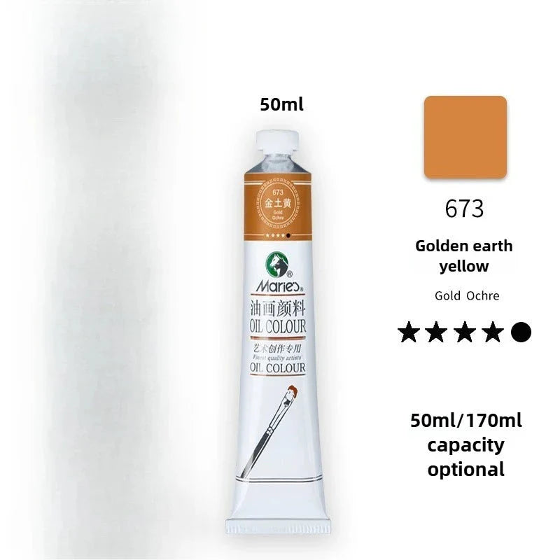 Maries Oil Paint 50ML Oil Painting Art Creation Pigment Large Oil Paint Paint Single Commonly Used 24 Colors