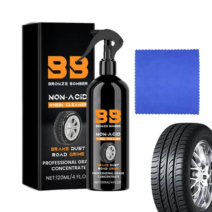 Tire Cleaner and Shine 120ml Mild Tire Protectant for Car Long-Lasting Tire Maintenance Supplies with Cloth for Car Vehicle