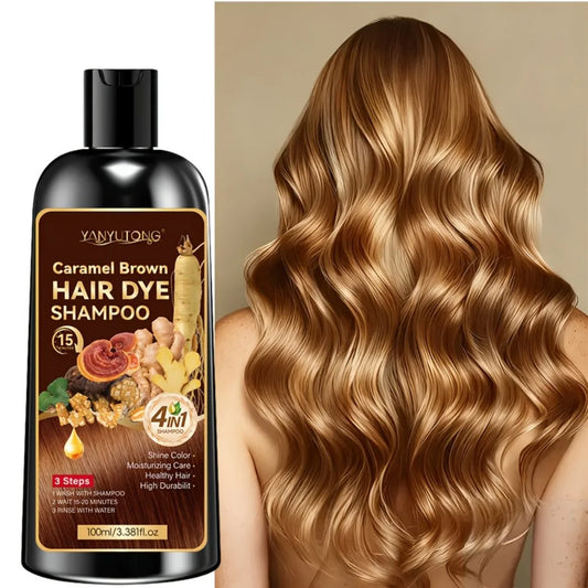 Unisex adult 4-in-1 hair dye shampoo, hair dye shampoo foam, plant-based hair dye, easy to shampoo, cover gray hair
