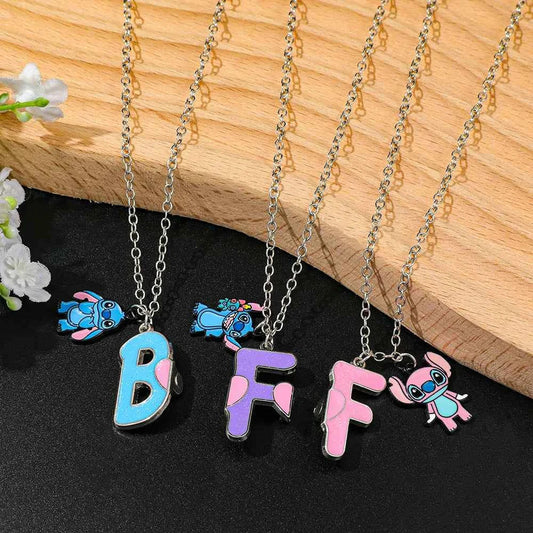 3Pcs/Set Best Friends Forever Stitch Toy BFF Necklace Set - Good Friends Friendship Gift for Girls And Boys