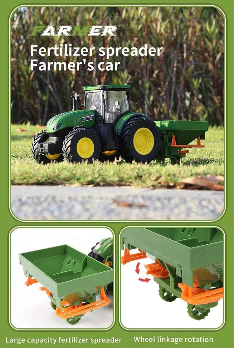 RC Farm Tractors Car 1/24 Radio Controlled Cars and Trucks 2.4G with Light Simulated Engineering Truck Model Toys for Children