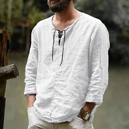 New Spring and Summer Long-sleeved T-shirts for Men's Hot European and American Men's Solid Color Trend
