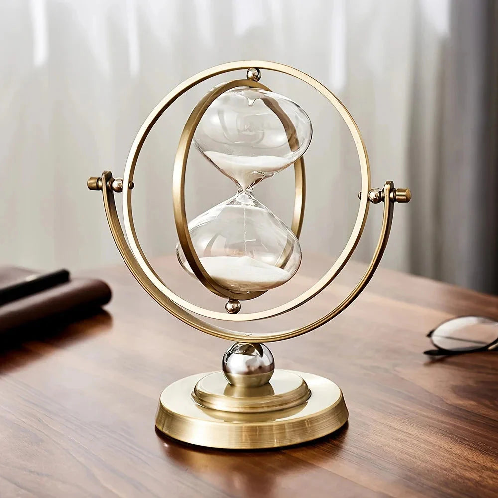 [Luxury Hourglass Timer] 30 Minutes Luxury Modern Geometric Hourglass Timer Ornament | Office Desk Decoration Display