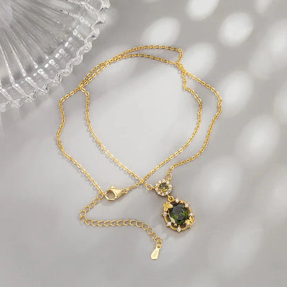 The three-piece set of gold-plated necklace, earrings and bracelet is an elegant wedding and party accessory for women.