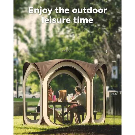 Oxford Screen Pop Up House Room Tent Canopy Sun Shade Shelter Portable Gazebo for Patio Backyard Deck and Outdoor Activities