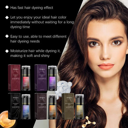 Hair Dye Shampoo for Gray White Hair Coverage 3 in 1 Light Brown DIY Herbal Ingredients Natural Hair Color Shampoo for Women Men