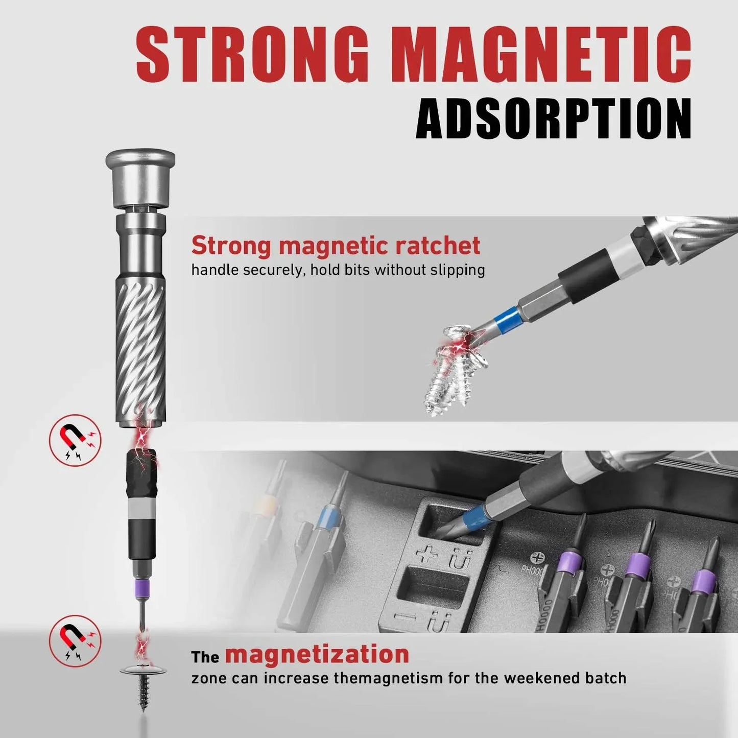 VMAN 66in1 Multifunction Ratchet Screwdriver Set Multi Magnetic Bits Mini Repair Tool Kit Household Tool For PC & Desk Etc.