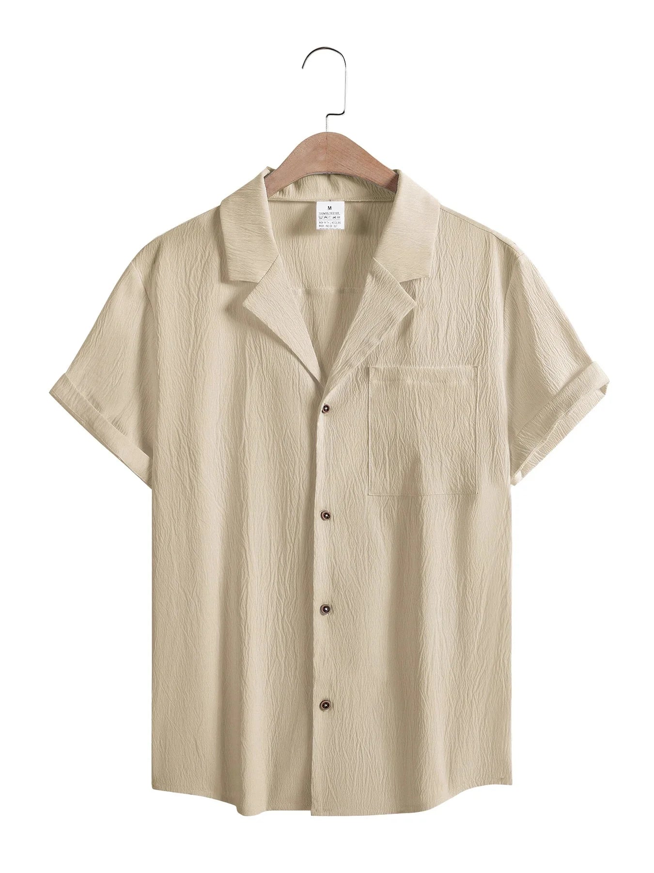 New Mens Short Sleeve T-Shirts Summer Trendy Breathable Loose Youth Basic Cotton Pocket Top Solid Color Stand Up Collar Shirts