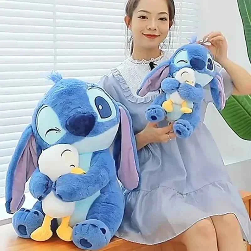 Disney Cute Stitching Duck Plush Toy Kawaii Cartoon Anime Plush Doll Sleep Pillow Soothing Toy Boy and Girl Birthday Gifts