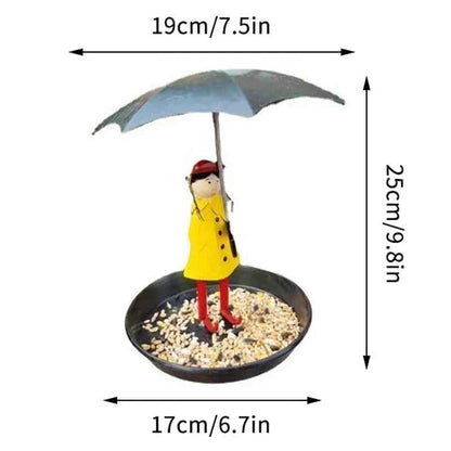 For Bird Bath Garden Decor Yard Decorations Hanging Bird Feeders For Outdoors Girl And Umbrella Hummingbird Feeder Tray Outside