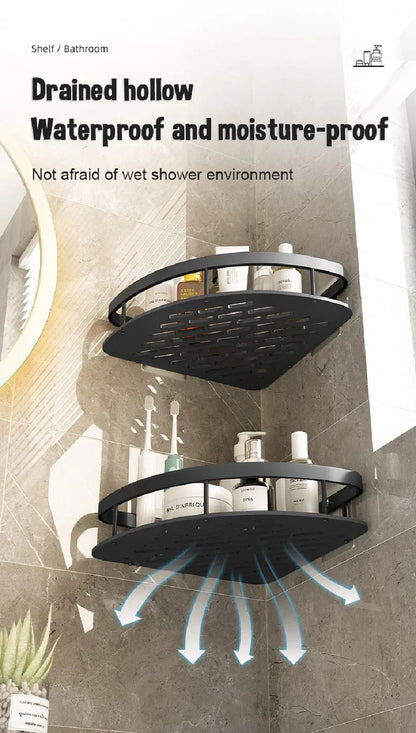 Bathroom Shelves Wall Mounted Non perforated Bathroom Shelf Shower  Storage Shelf  Kitchen Organizer  Bathroom Corner Shelf