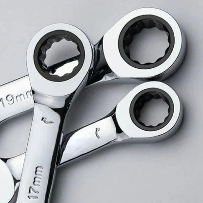 6-19mm Short Handle Quick Ratchet Wrench 72 Teeth Multi Functional Portable Short Dual-use Plum Blossom Small Wrench Hand Tools