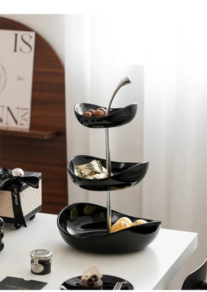 Fruit Plate Home Living Room Coffee Table Ornaments Candy Dish Placed Snack Tray Multi-layer High-grade Fruit Plate