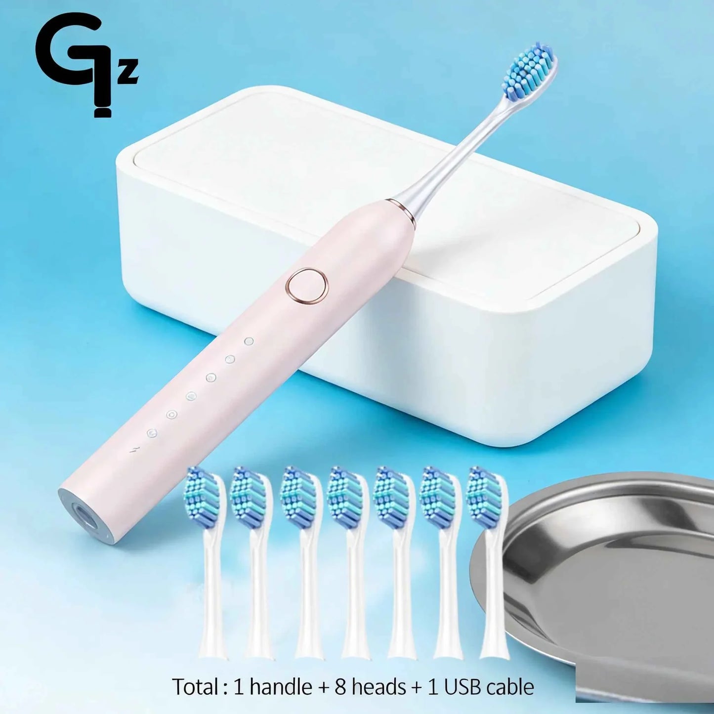 Adults Sonic Electric Toothbrush   with 6 Cleaning Modes USB Rechargeable with Multiple Replacement Brush Heads