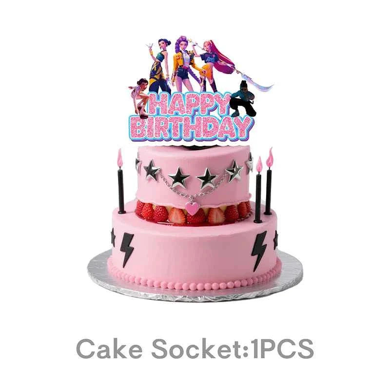 K-Pop Demon Hunters Birthday Decorations Girls Birthday Party Tableware Balloons Set Cup Plates Girls Favor Kpop Warriors Supply