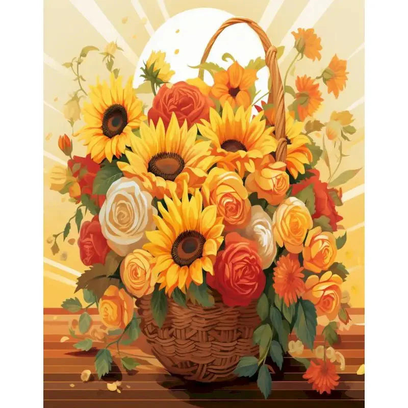 GATYZTORY Paint By Number yellow Flower Landscape Oil Painting On Canvas Floral Handmade Modern Diy Unique Gift