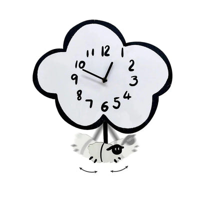 Cartoon Silent Swinging Wall Clock - Cute Home Decor for Living Room Bedroom - Room Decoration Silent Wall Clock