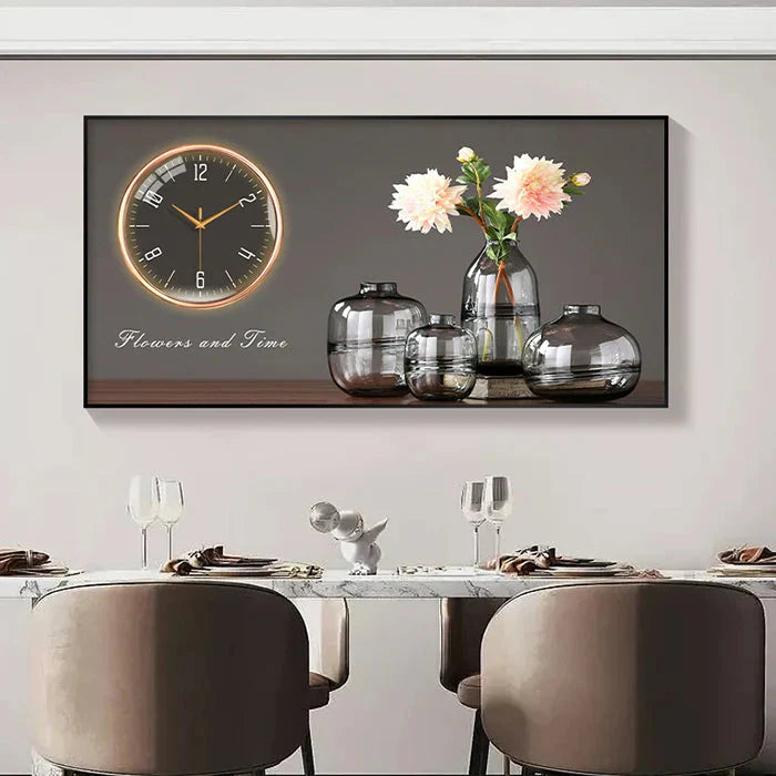 Large Size Aluminum alloy framed Artwork Wall Clock, Luxurious Muted Quartz Clock for Home Decor,living Room,bed Room Décor