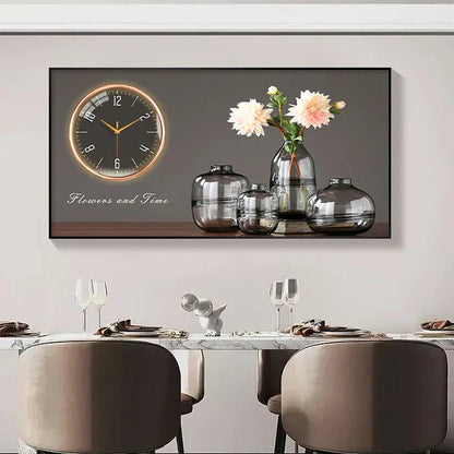 Large Size Aluminum alloy framed Artwork Wall Clock, Luxurious Muted Quartz Clock for Home Decor,living Room,bed Room Décor