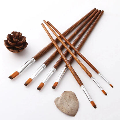 12 Pcs/set Nylon Hair Wooden Handle Watercolor Paint Brush Pen Set Learning DIY Oil Acrylic Painting Art Paint Brushes Supplies