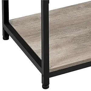Coffee Tea Table with Metal Frame, Coffee with Open Storage Shelf, Vintage Accent Furniture for Living Room