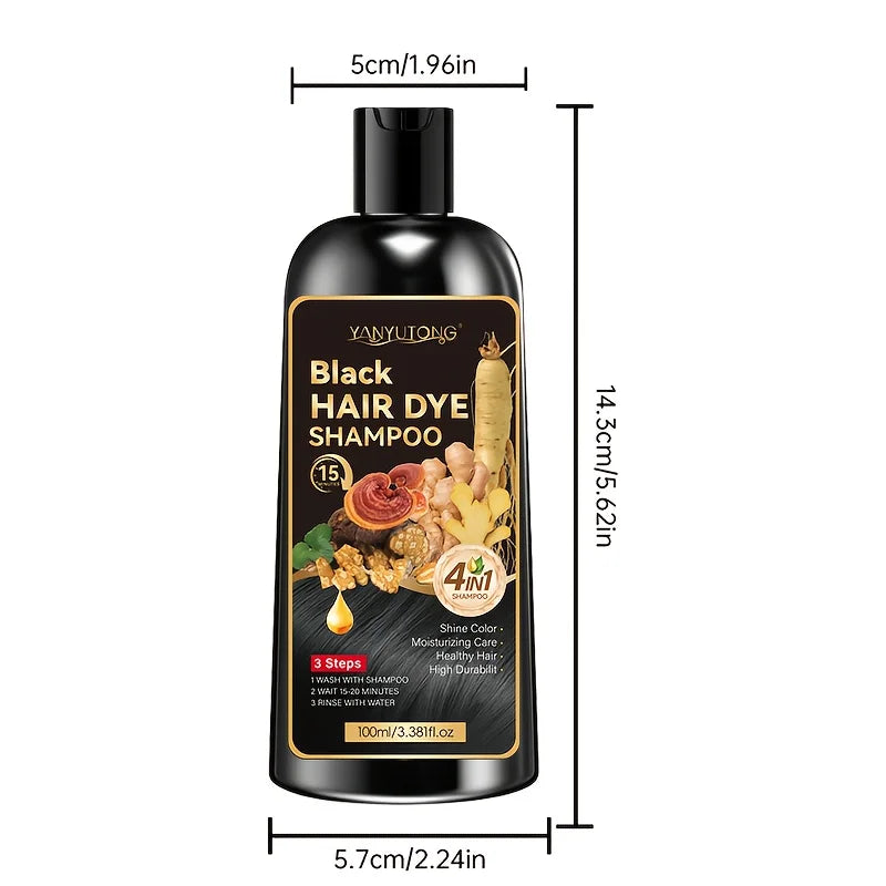 Unisex adult 4-in-1 hair dye shampoo, hair dye shampoo foam, plant-based hair dye, easy to shampoo, cover gray hair