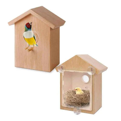 Bird House with Strong Suction Cup for Outside See Through Plastic Birdhouse Outdoors Bird Nest for Garden Window