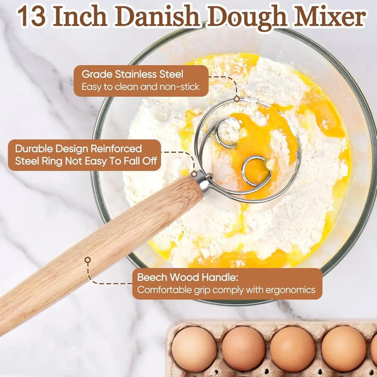 Sourdough Bread Baking Supplies Inclued Sourdough Danish Dough Whisk Bread Lame Scraper Dough Cutter Perfects Gift for Baker