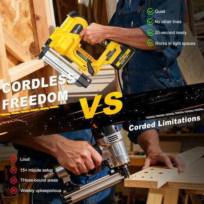 SILVEL 18 Gauge Cordless Brad Nailer 2 in 1 Cordless Nail Gun/Electric Stapler with Dual 4.0Ah Batteries Fast Charging Technolo