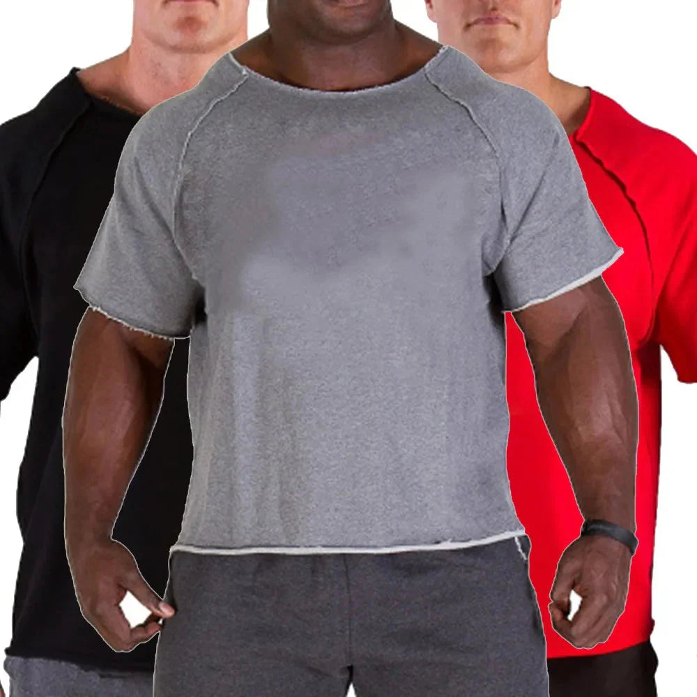 Fashion Men O-Neck T-Shirts Casual Bat Shirt Fitness Gym Wear Bodybuilding Workout Short Sleeve Tee Tops Shirts For Male
