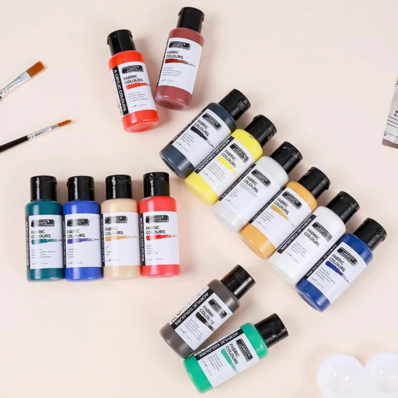 14-color /60ml paint set, beginner's art supplies for painting and doodling, paint palette, brush combination