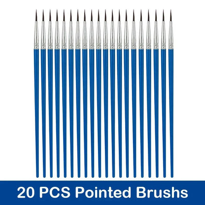10/20/50Pcs Painting Brushes Set Art Round / Flat Brushs Nylon Hair Paint Brushes Pen for Oil Acrylic Watercolor Art Supplies