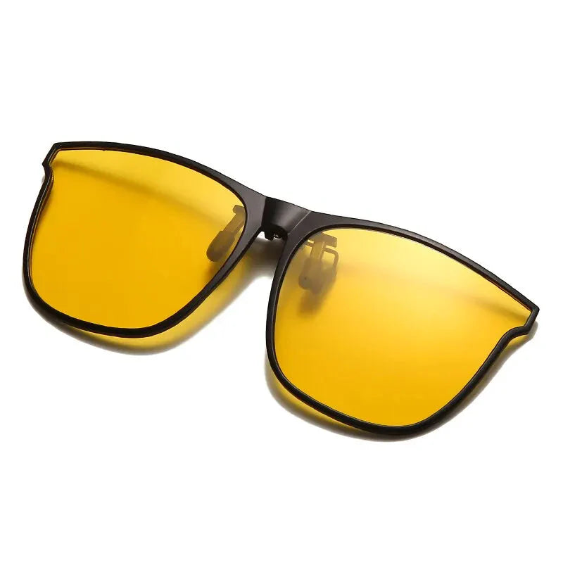 Polarized Clip On Sunglasses Men Photochromic Car Driver Goggles Night Vision Glasses Anti Glare Vintage Square Glasses