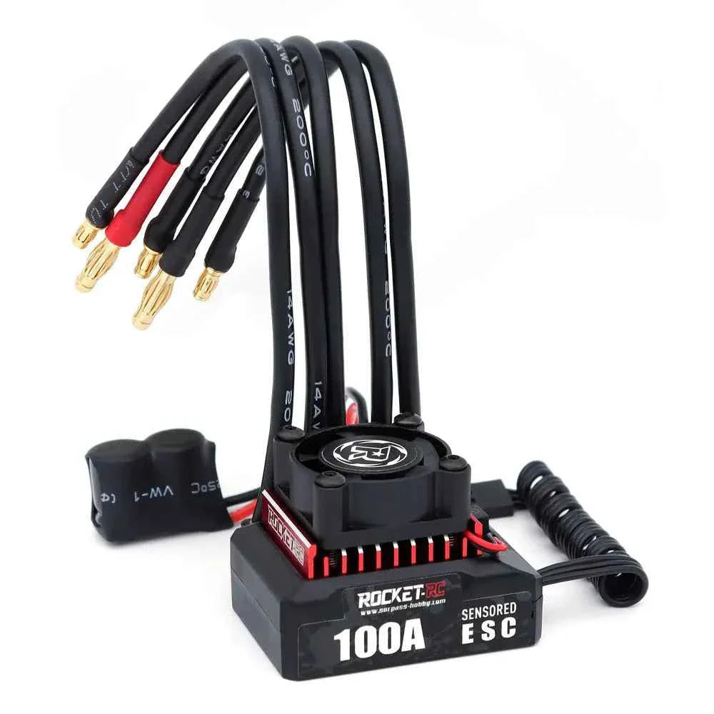 ROCKET-RC 100A ESC Sensored Brushless Electric Speed Controller 2-3S for 1/10 RC Drift Car 380/390/540 Sensored Brushless Motor