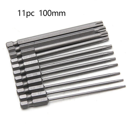 50-75-100mm Hollow Plum Blossom Extended S2 Bit Hexagon Handle Screwdriver Bit Screwdriver Tool Set