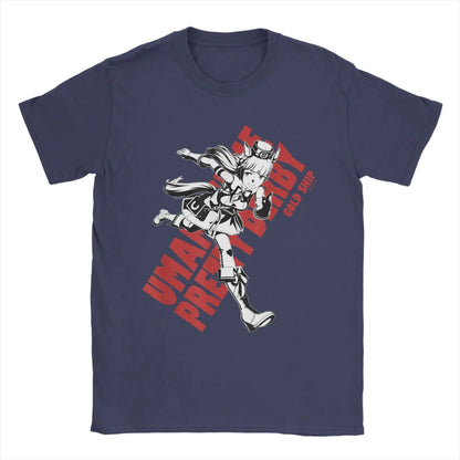 Men T-Shirts Umamusume Pretty Derby Gold Ship Funny Pure Cotton Tees Short Sleeve  T Shirts Crewneck Tops Party