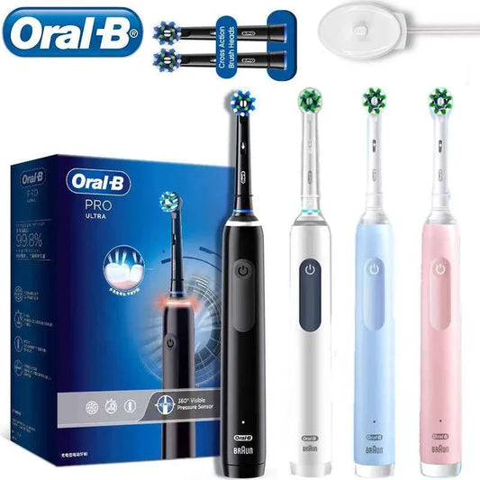 Oral B PRO ULTRA Electric Toothbrush 3 modes and 3 electric modes Adult electric toothbrush  Black, white, blue, pink