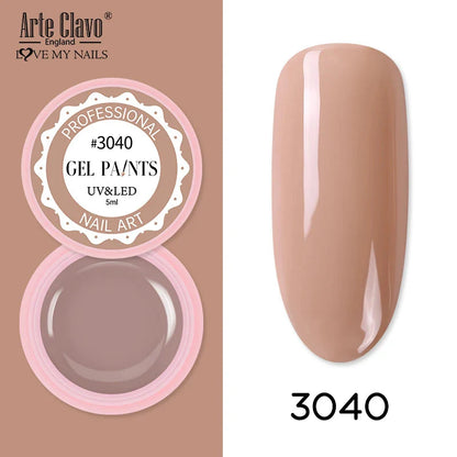 Arte Clavo Painting Gel 72 Colors 5ml Professional Nail Paint Color Gel Polish For Nail Art UV Gel Lacquer Gel Top Coat Manicure