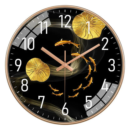 Simple Luxury Quartz Clock Hanging Wall Fish Decoration Modern Style Restaurant Living Room Home Decor Clock 8 10 12 Inche