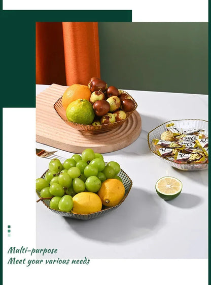 1PCS Table Plates for Serving Plates Dinnerware PET Partitioned Dish Snack Candy Cake Stand Bowl Food Fruit Plates Set Tableware