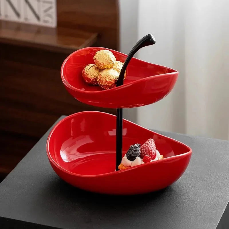 Fruit Plate Home Living Room Coffee Table Ornaments Candy Dish Placed Snack Tray Multi-layer High-grade Fruit Plate