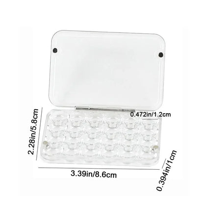Art Supplies 24 Grids Mini Watercolor Palette Transparent Empty Watercolor Paint Tray Sealed Acrylic Paint Box Student Outing