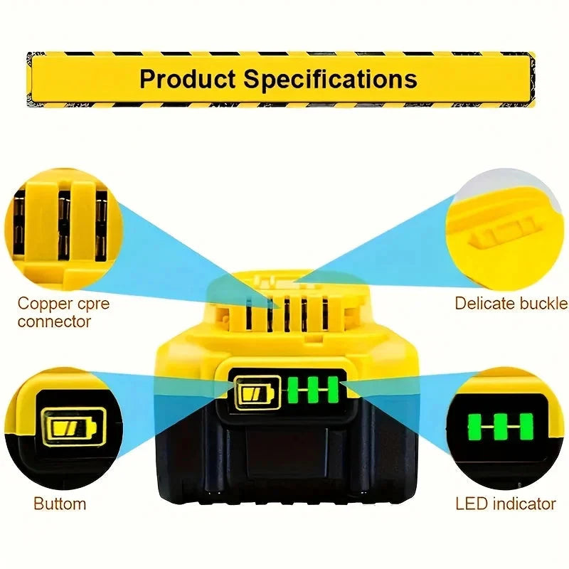 For Dewalt 20V 8.4Ah Battery Pin DCB205 Hand Drill Electric Tool 18650 Lithium Battery Power Battery DCB206-2 DCB205-2 DCB205
