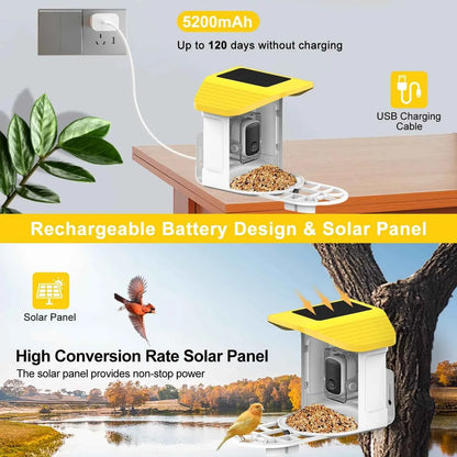 Bird Feeder AI Identify For 10000 Plus Birds Species Automatic Pet Feeder With Camera Real-time Monitor Bird Feeder With Camera