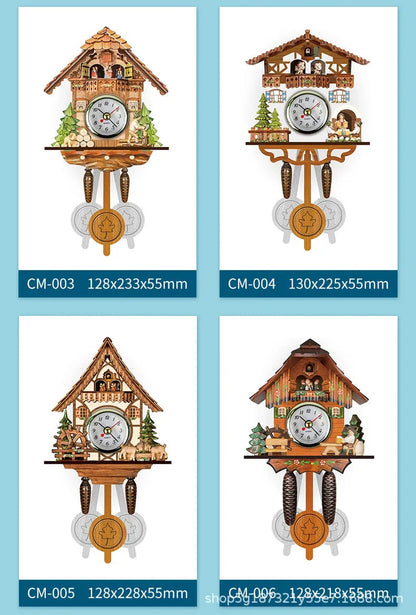 Wooden Hanging Wall Clock Bird Alarm Clock Cuckoo Clocks For Home Decoration Quartz Watch Decorative Home Decor