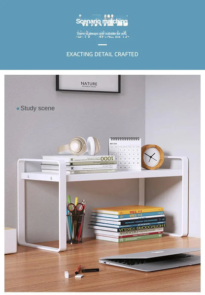 Shelf Desktop Storage  Bookshelf Student Desk Shelves Racks Office Computer Desk Tiered Cabinet Home Storage Holders Organizer