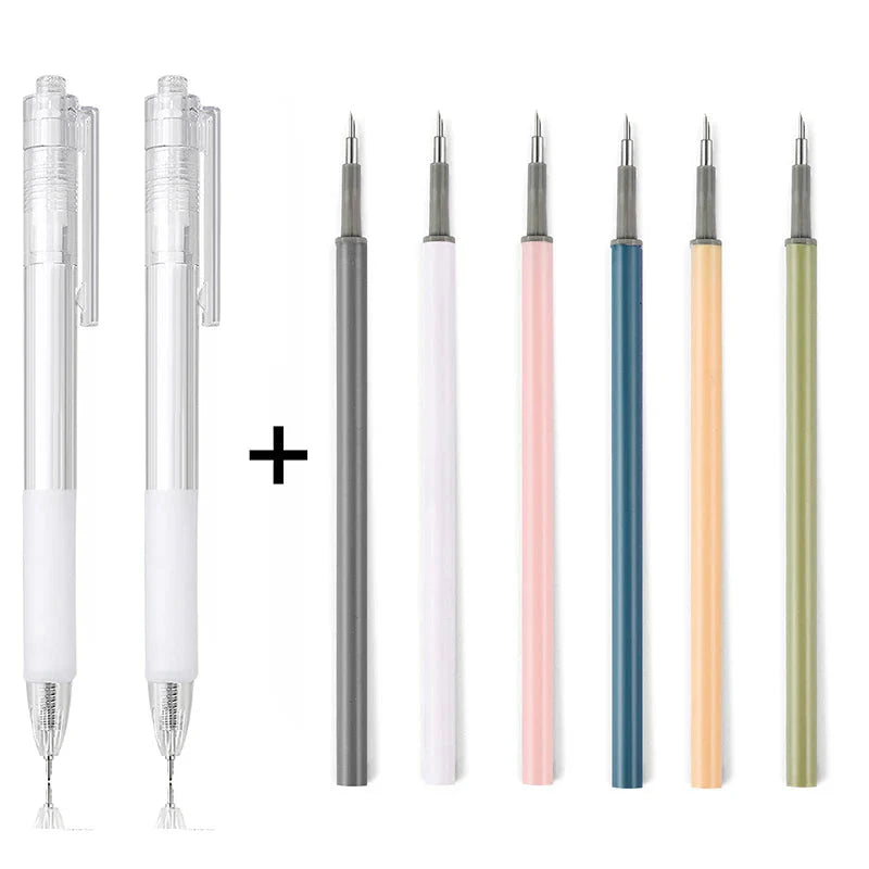 1/8pcs Art Utility Knife Pen Knife Pen Refill Set Paper Cutting Tool Precision Scrapbooking Sticker Cutter DIY Craft Supplies